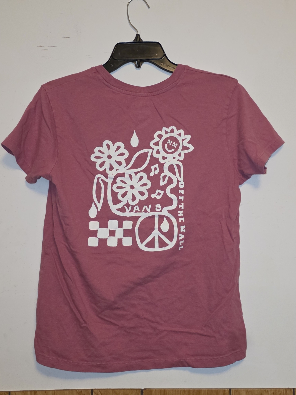 Vans Girls' Pink Graphic Tee - Peace & Flowers